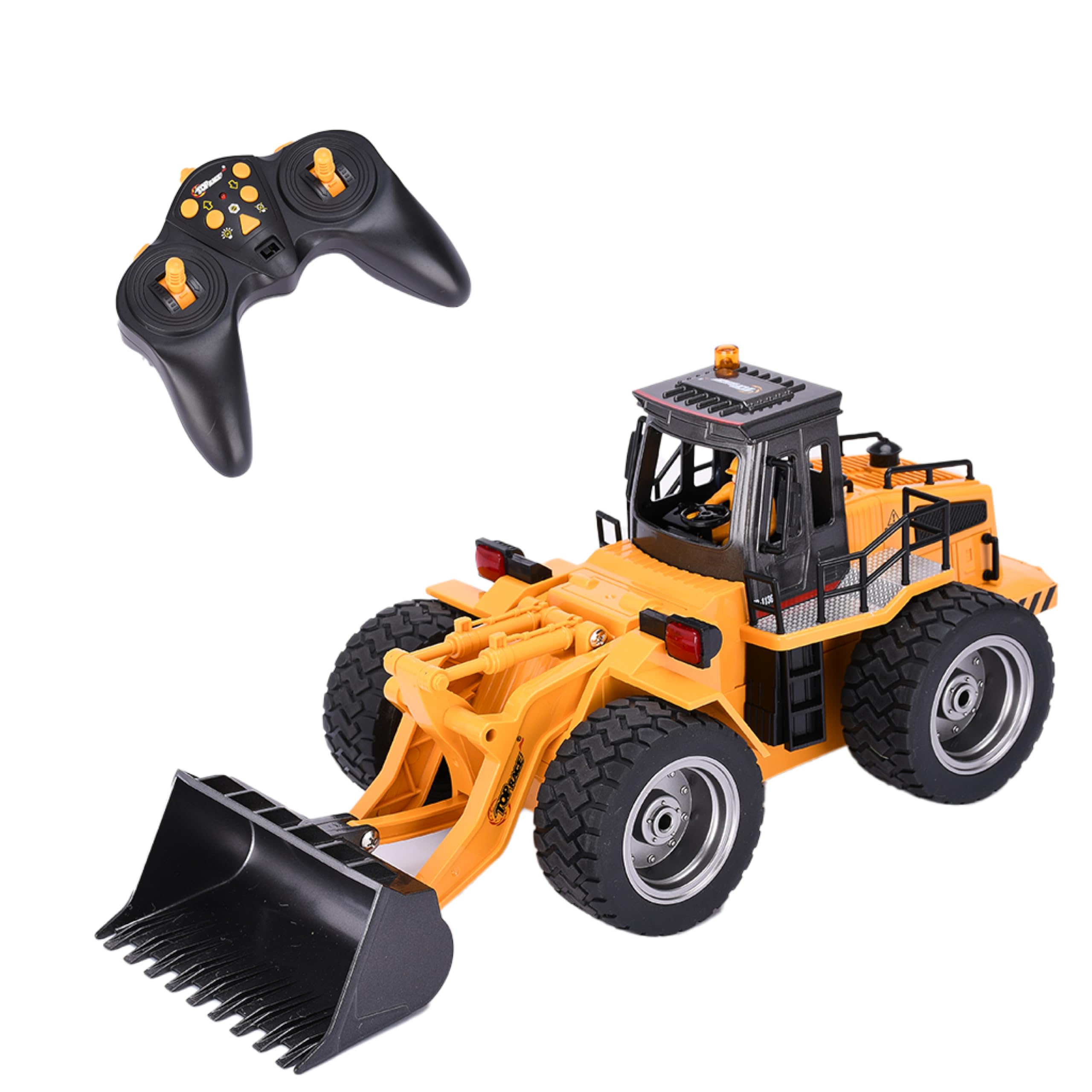 Photo 1 of Top Race 6 Channel Full Functional Front Loader RC Remote Control Construction Toy Tractor Lights & Sounds 2.4Ghz Remote Control Tractor Toys Remote Control Bulldozer RC Construction Vehicles Boy Toys