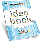 PicassoTiles STEAM Idea Book - 230 Pages of Magnet Tiles Building Block Creation Ideas Installation Instruction Toy Difficult