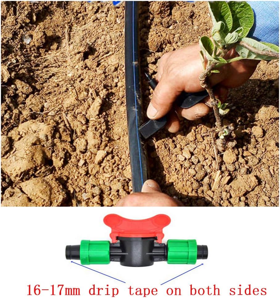 QUECAOCF 8 Pieces 1/2" Universal Shut Off Valve Drip Irrigation Tubing, Compatible with 16-17mm Drip Tape Tubing Sprinkler System : Garden & Outdoor