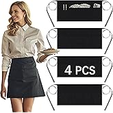 ARKBAODAN Server aprons with 3 pockets - Reinforced tailor edge restaurant apron,black waitress apron (4PCS)