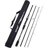 Goture Travel Fishing Rods with Case, 4 Piece Fishing Rod, Casting/Spinning Rod,24/30T Carbon Fiber Baitcasting Rod 7ft for S