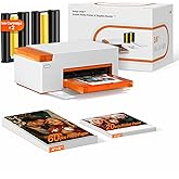 Liene Amber M110 Bluetooth Photo Printer 80 Sheets, Portable Photo Printer for iPhone, Thermal Dye Sublimation, Picture Print