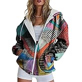 MARSVOVO Cute Zip Up Hoodies for Women Loose Fit Comfy Casual Trendy Sweatshirts Fall Clothes with Pockets