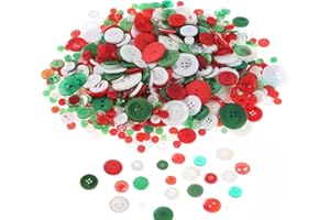 Efivs Arts 640 PCS Resin Buttons, Round Sewing Buttons 2 & 4 Holes Assorted Flat-Back Buttons for Christmas Decoration, Sewing, Art & Crafts Projects DIY
