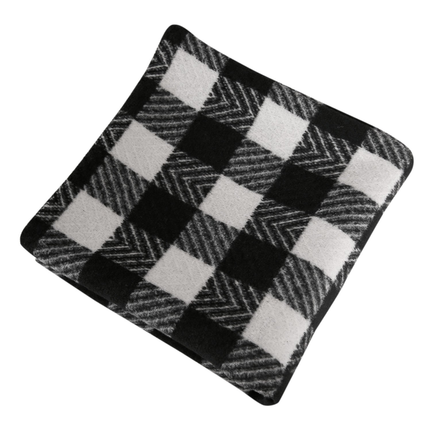 Deconovo Black and White Retro Checkered Plaid Throw Pillow Cover