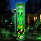 8FT Halloween Alien Inflatable Blow Up Outdoor Decorations with LEDs | Area 51 Escape Design, Weather-resistant Polyester, Quick Setup, Sci-fi Horror Decor for Yard, Lawn, Garden and Porch