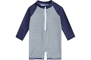 uideazone Baby Toddler Boys Zipper Rash Guard Swimsuit UPF 50+ One Piece Beach Swimwear Bathing Suits 3-36 Months
