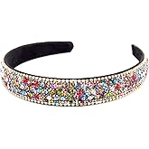 Wecoe Rhinestone Headband for Women - Crystal Bling Diamond Padded, Glitter Sparkly, Birthday Girl, Retro Hair Accessories - Gifts for Women Ladies (Mixed Color)
