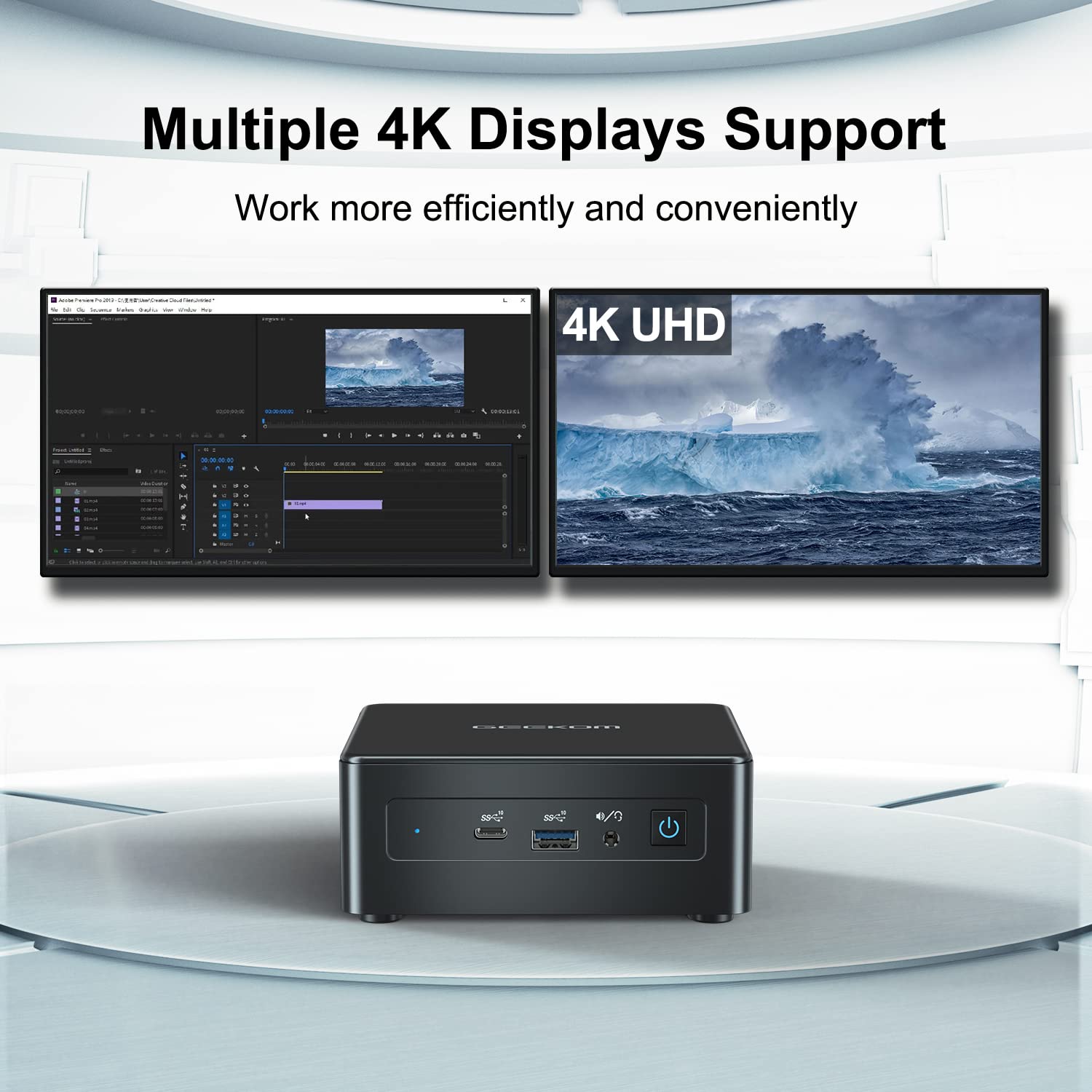 GEEKOM Mini PC, Mini IT8 SE Mini Computer with i3-8109U(Up to 3.6 GHz), 8GB Dual DDR4 256G SSD Windows 11 Pro Small Desktop Computer, Support 4K UHD, Dual WiFi, BT, HDMI for Office/Study/Home