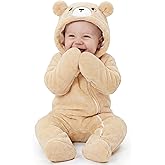 Looxii Baby Snowsuit Fleece Baby Winter Clothes for Newborn Boys and Girls Hooded Footies Romper Bear Costume Soft Warm