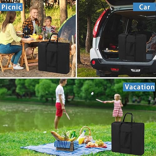 LCZNXJJY Solar Panel Storage Bag, 22x25.5x4.5" Solar Panel Carrier, Waterproof Padded Case With 2 Pockets For Outdoor Camping Travel