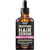 SOULSPA PURE Ingrown Hair Serum - Powerful Razor Bump Solution for Bikini Area, Face & Brazilian Wax - Ingrown Hair Oil that Soothes, Exfoliates & Nourishes - 2 fl oz