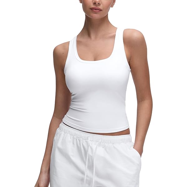 Amazon.com: CRZ YOGA Butterluxe Soft Double Lined V Neck Tank Tops