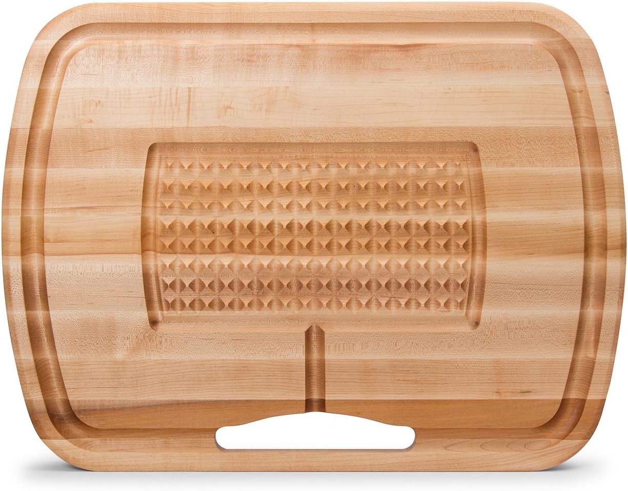John Boos Block CB1053-1M2418225 Carving Collection Pyramid Design Reversible Maple Cutting Board with Juice Groove and Pan, 24 Inches x 18 Inches x 2.25 Inches: Kitchen & Dining