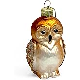 Glass Christmas Tree Ornament, Hand-Painted Christmas Decoration, Hanging Tree Ornament for Holiday and Party Decoration, Hanging Holiday Decor (Owl Glass)