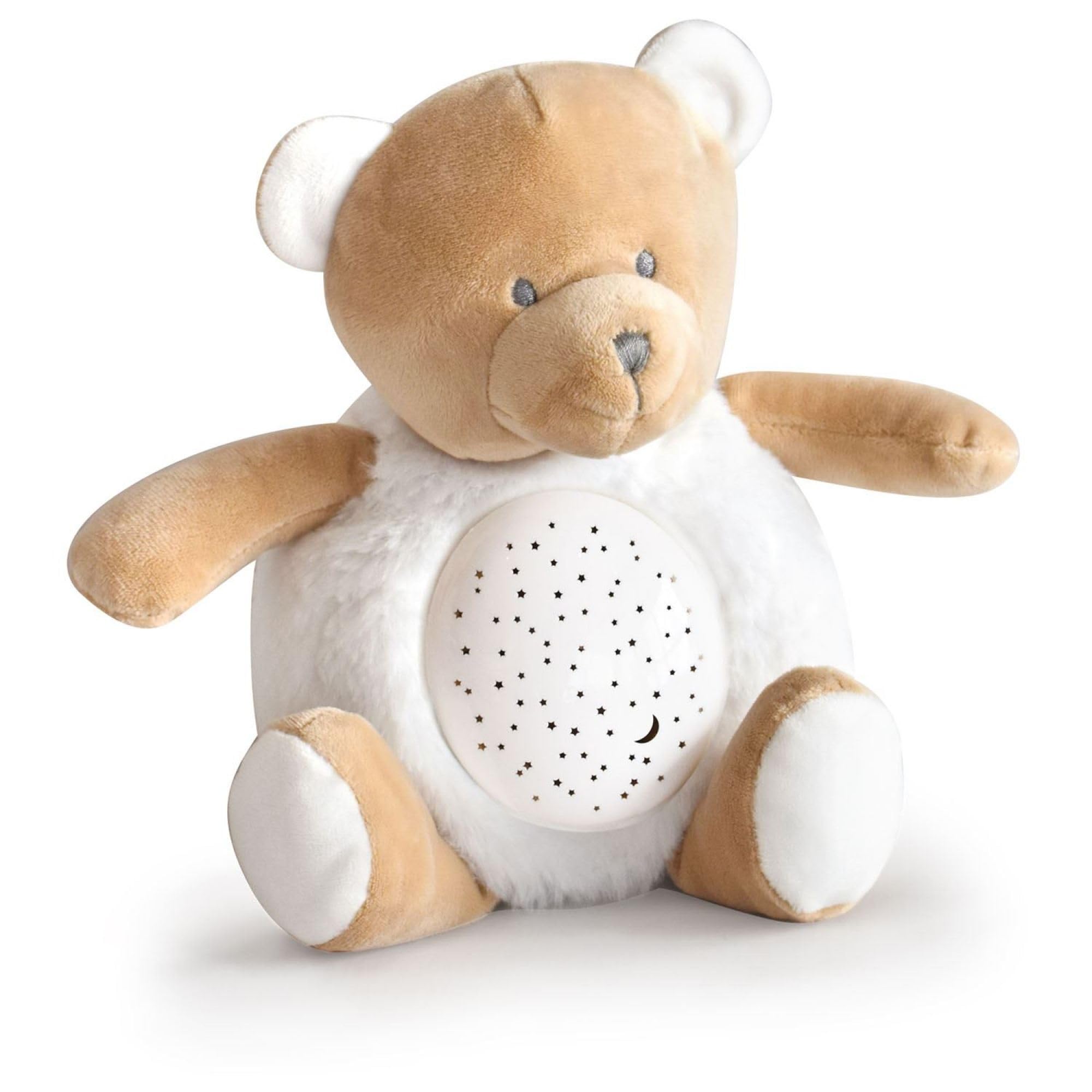Doudou et Compagnie - DC3692 Soft Toy Night Light for Children Bear - Musical and Luminous Night Light - 3 Lights - 20 cm - Brown
