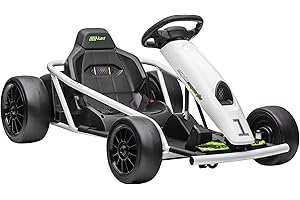 Aosom 24V 8.1 MPH Electric Go Kart, Drifting Car Battery Powered Ride on Toy Outdoor with Slow Start, Music, Horn Honking and Safety Belt, for 8-12 Years Old, White