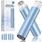 NIPOO Electric Razor for Women, IPX7 Waterproof Bikini Pubic Hair Trimmer, Flawless Legs Face Shaver, Blue