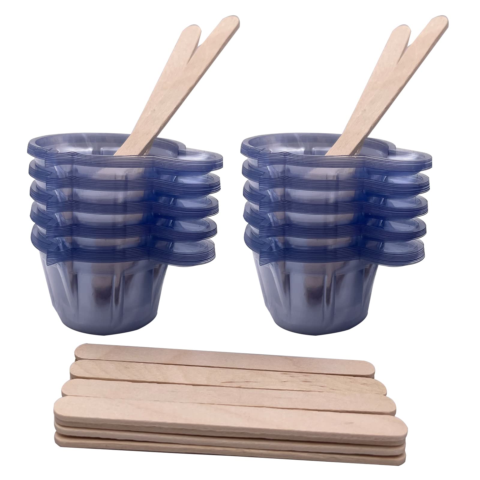 HOINCO Mixing Cup 100pk,40ml Epoxy Resin Mixing Cups, Clear Disposable Plastic Cups for Mixing Paint, Epoxy, Resin Crafts DIY with 20 Pack Wooden Stirring Sticks