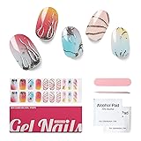 Nelikoo Semi Cured Gel Nail Strips, 20 PCS Gel Nail