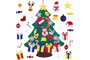 JIALWEN Felt Christmas Tree for Toddlers Kids Wall with 26pcs Detachable Ornaments DIY Set, Wall Hanging Xmas Gifts Christmas Party Decorations