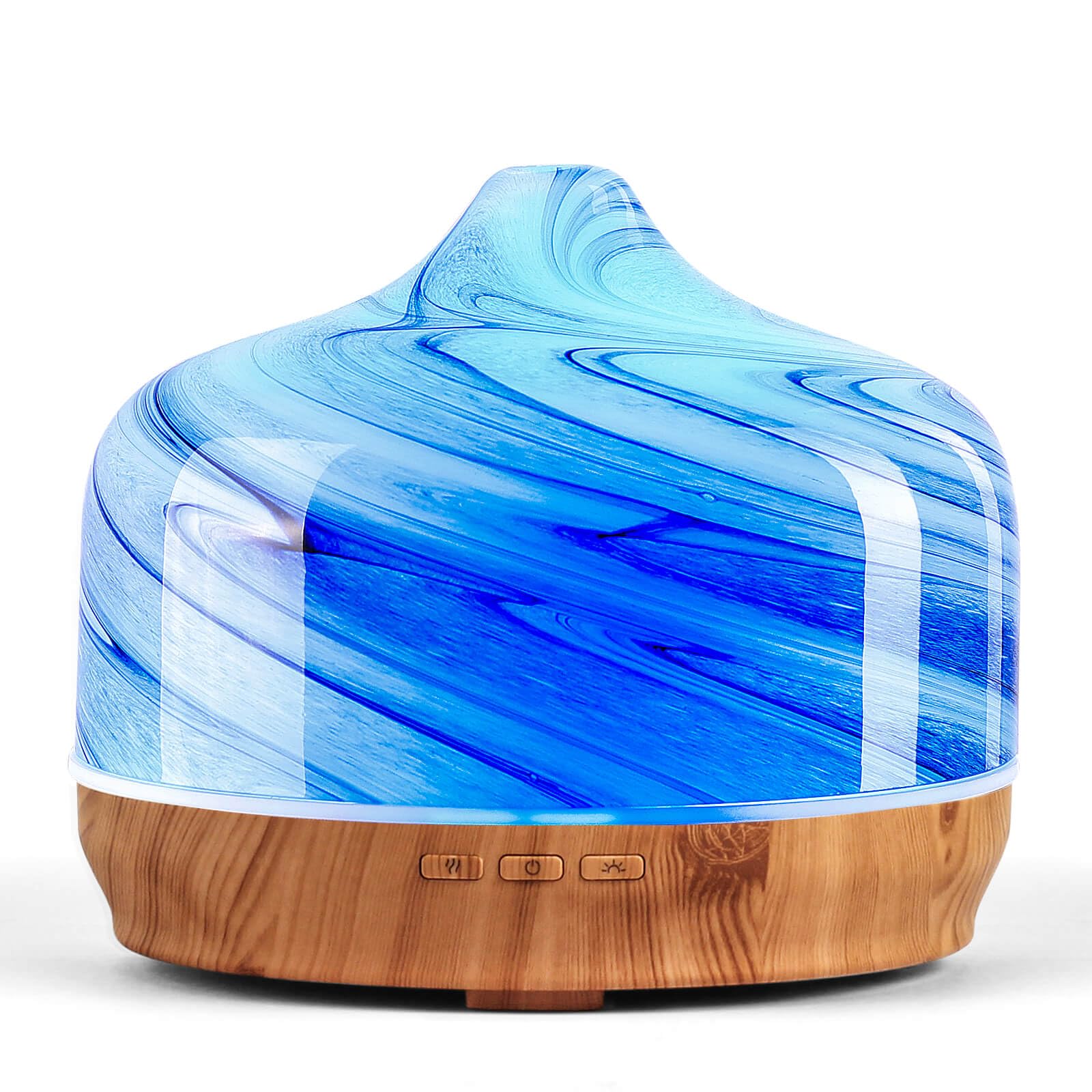 Photo 1 of **Its gray not blue** Porseme 500ml Glass Essential Oil Diffuser Aromatherapy Ultrasonic Cool Mist Humidifier 15-21 Running Hours Waterless Auto-Off Air Diffusers for Sleeping,Yoga,Office Working,Spa and Rest (Ink)