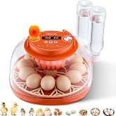 VEVOR 12 Egg Incubator, Automatic Egg Turner with LED Candler, Temperature &amp; Humidity Control, 360&deg; View Clear Window, Poultry Eggs Incubator for Home Farm, Hatching Chicks Ducks Goose Quail