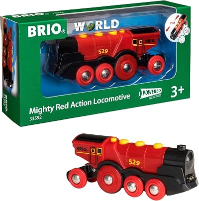 BRIO Mighty Red Locomotive Battery Powered Toy Train 3+