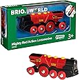 BRIO World Mighty Red Action Locomotive - Battery-Operated Toy Train for Wooden Track - Motorized Train with Light & Sound - Compatible with All Railway Sets - Interactive Play - Kids Ages 3 & Up