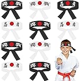 ZOIIWA 48Pcs Japanese Karate Headband Japanese Sushi Chef Bandana Headwear for Karate Sports Kitchen Cooking Headbands Supply for Birthday Party Favors