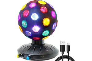 Spinning Disco Ball LED Night Light Projector 360° Rotary Speed/Brightness Adjustable Lamp for Stress Reliever, Parties,Chris