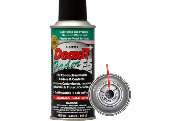 DeoxIT Fader F5S-H6 Spray, Contact Cleaner/Lube/Protector for Conductive Plastics & Carbon Controls, 142g, Pack of 1