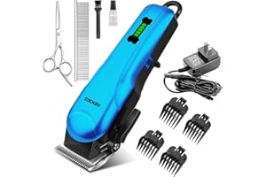AIBORS Dog Grooming Kit Low Noise Rechargeable Cordless Electric Pet Hair Grooming Clippers, Professional Dog Grooming Clippers Dog Trimmer Shaver for Small Large Dogs Cats Pets (Blue)