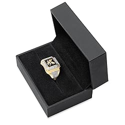 DOHAOOE Men's 14K Gold Eagle Band Ring Cubic