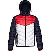 Rokka&Rolla Men's Lightweight Puffer Jacket Water-Resistant Hooded Winter Coat