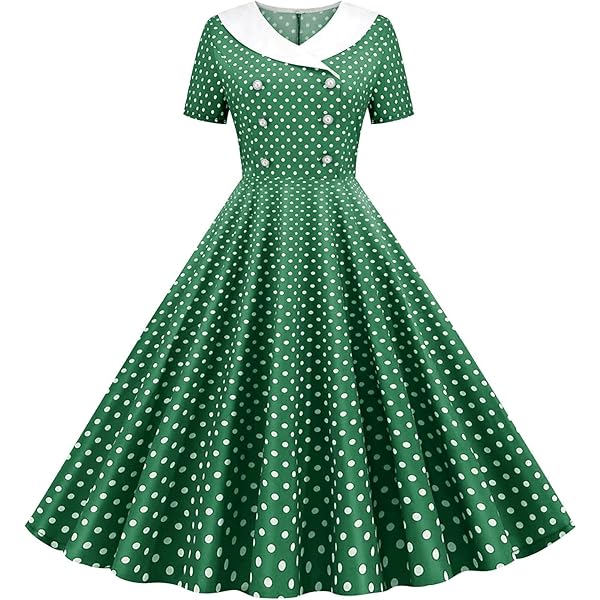 Amazon.com: Polka Dot Dress for Women Vintage Sleeveless Ruched Summer Cute  A-Line Flowy Swing Midi Dress Audrey Cocktail Dresses : Clothing, Shoes &  Jewelry