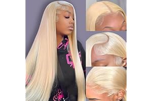 LETMIEO 30 Inch 613 Lace Front Wig Human Hair Blonde 13X6 HD Transparent Lace Front Wigs Human Hair 180% Density Blonde Glueless Wigs 613 HD Straight Lace Frontal Wig Pre Plucked