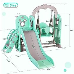 Arlopu Swing Slide for Kids, 6 in 1 Slide Climber