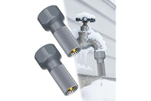 Mokeyder 3/4-Inch Thread Faucet Freeze Protection Valve, Freeze Proof Faucet Cover for Outdoors, Winter Frost Proof Auto Temperature Control for Garden, Lawn & Yard Spigot, Grey, 2pcs