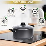 Homatz 4.5L Stock Pot 24cm Non-Stick Induction Base with Glass Lid view 2