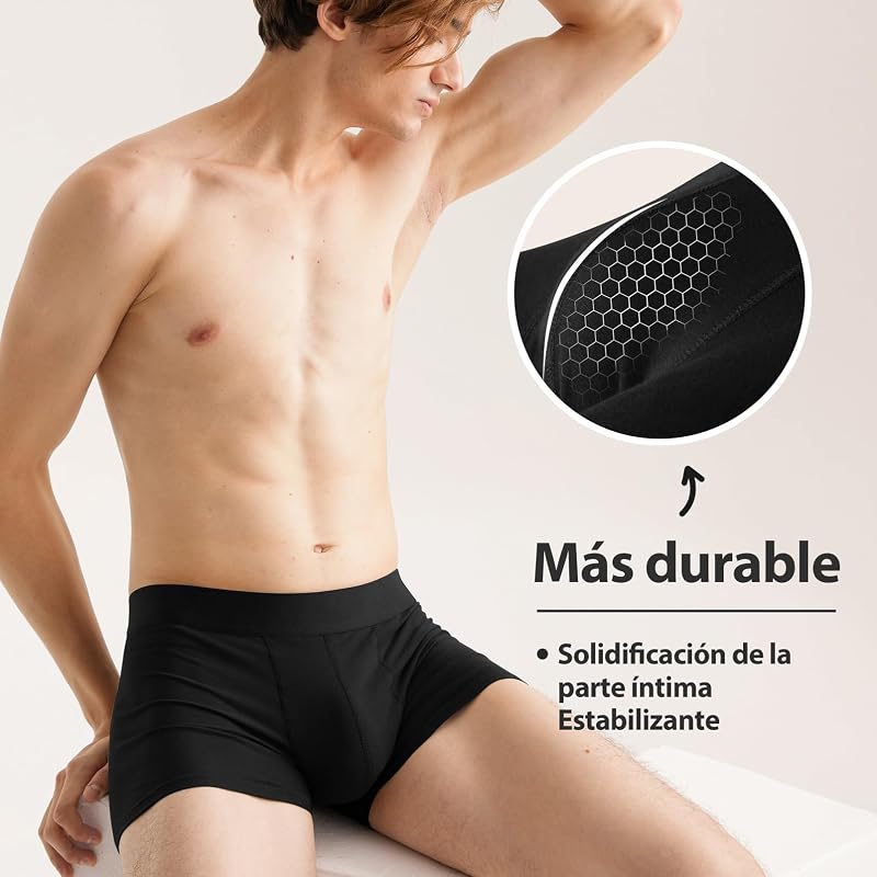 Cuecas boxer masculinas, pack de 6, sem logótipo, algodão confortável