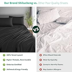 Shilucheng Tencel Sheets 4 Piece, 100% Eucalyptus