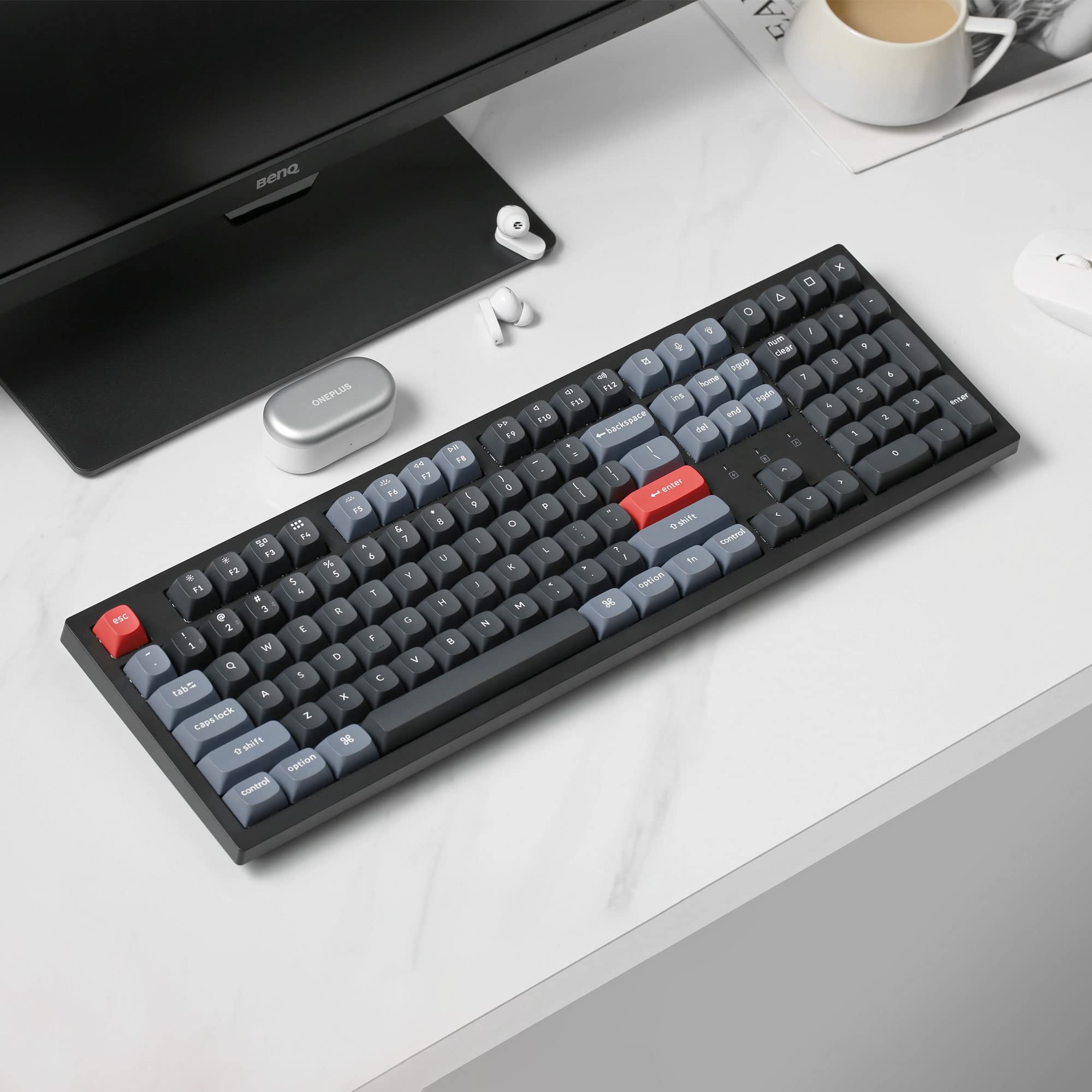 Keychron K10 Pro Wireless Custom Mechanical Keyboard, 100% Layout QMK Programmable Bluetooth/Wired RGB Backlit with Hot-swappable Keychron K Pro Brown Switch Compatible with Mac Windows Linux