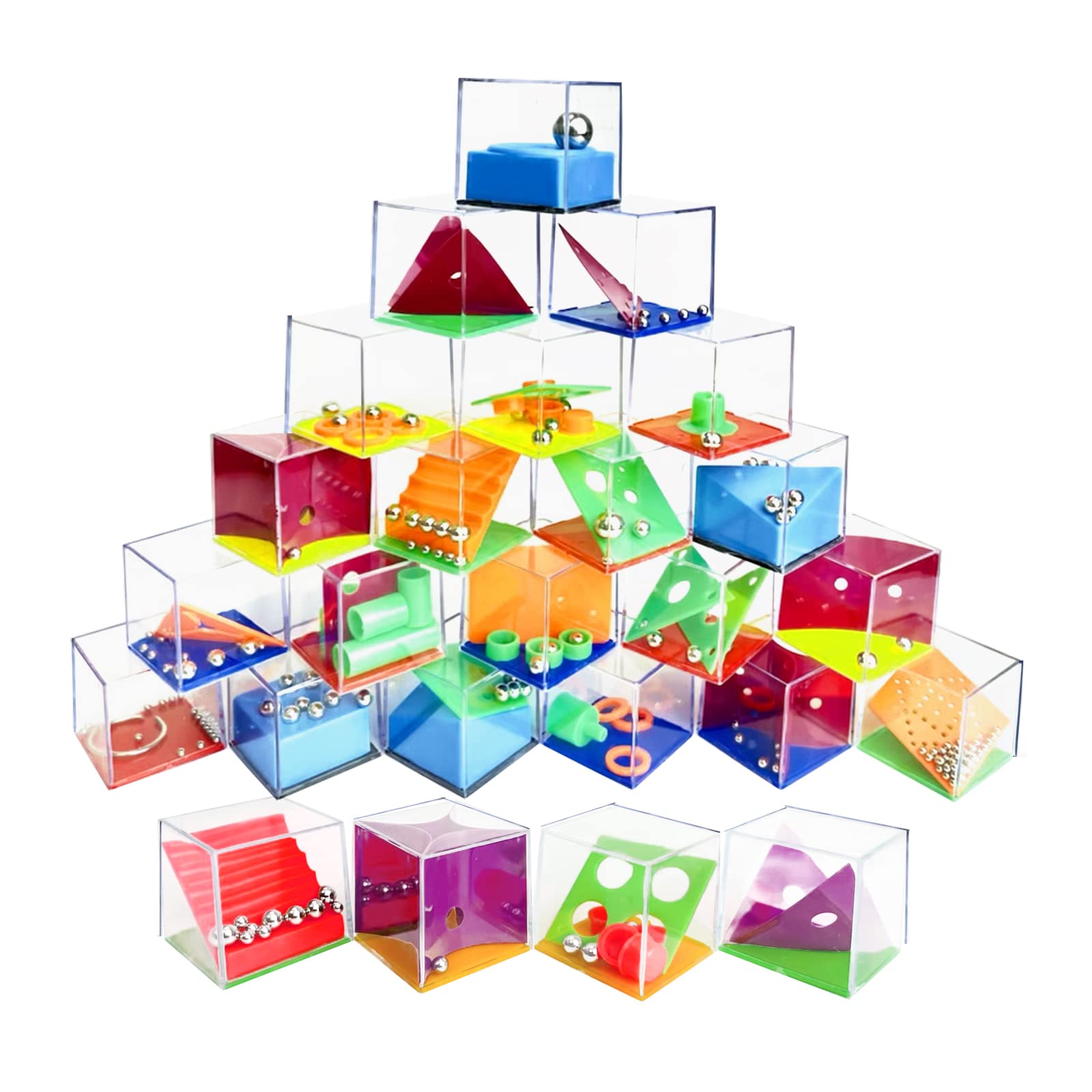 Mini Puzzle Box, 24 Pcs Mini Maze Puzzle Cube Games Brain Teaser for Party Favours Supplies Party Bags Fillers for Kids