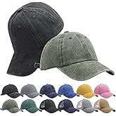Baseball Cap for Men Women, Adjustable Vintage Washed Ponytail Hat Sun Hats UV Protection Sport Cap 2Pack