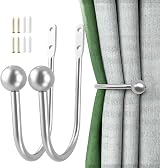 XxinXrong Metal Curtain Holdbacks 2 Pcs Wall Mounted Silver
