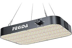 FECiDA 1200W Equivalent LED Grow Light, 130W True Power Full Spectrum Plant Light, 0–100% Dimmable, Daisy Chain, Quiet Cooling Fan for Indoor Plants Seedling Veg Bloom