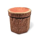 CHEFAN Fruit Storage Stool Ottoman,Tree Stump