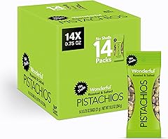 Wonderful Pistachios No Shells, Roasted & Salted Nuts, 0.75 Ounce Bag (Pack of 14), Protein Snacks, Vegan Snacks, On-the-Go, 