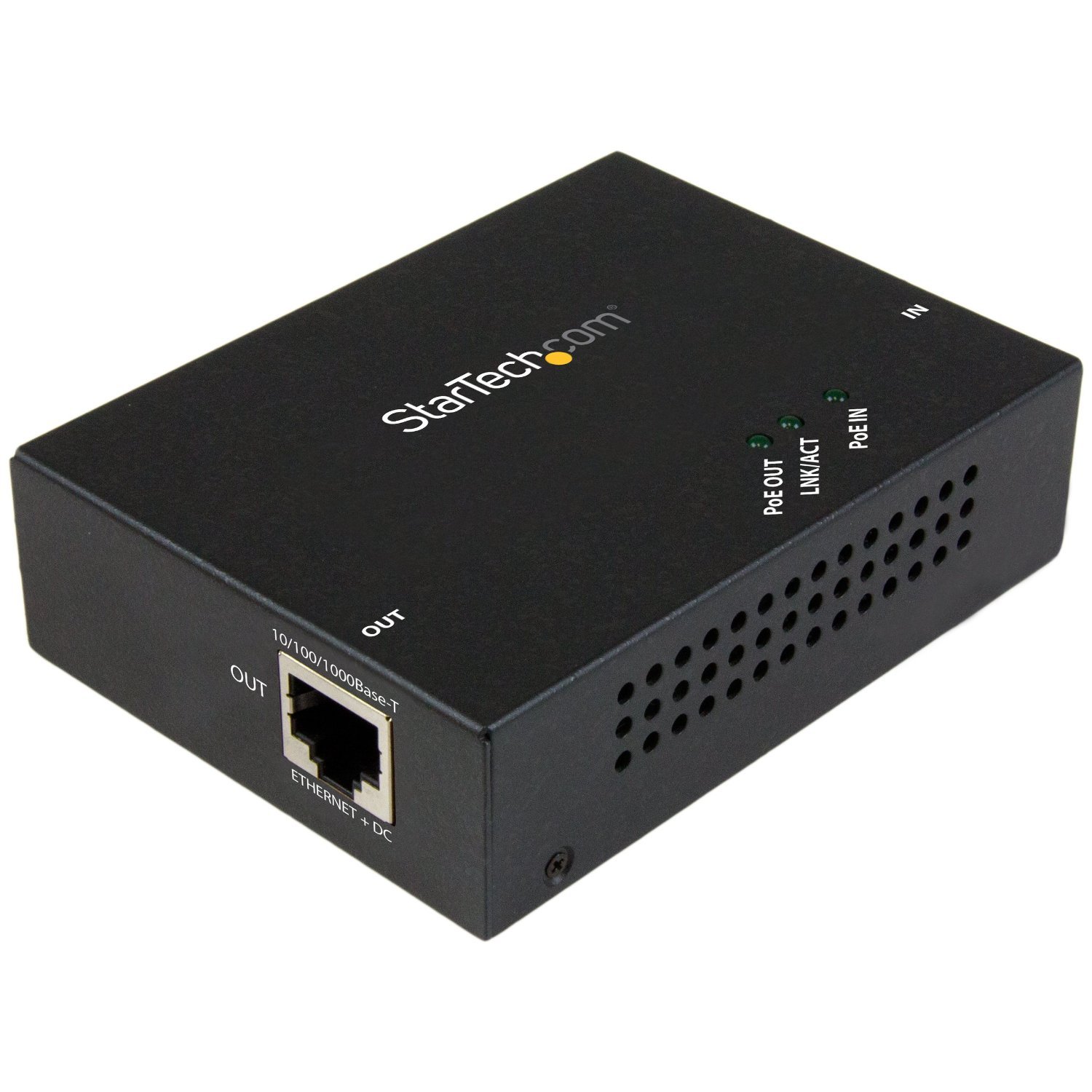 StarTech.com POEEXT1GAT 1 Port Gigabit PoE+ Extender 802.3at and 802.3af, 100 m (330 ft), Power Over Ethernet Extender, PoE Repeater Network Extender, Black
